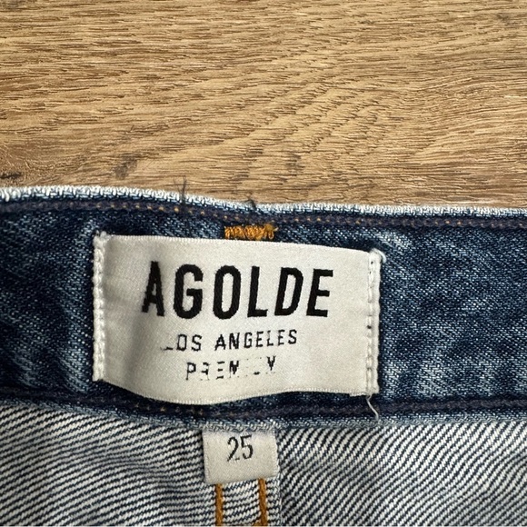 Agolde Riley‎ High Rise Straight Crop Blue Vintage Wash Air Blue Size 25 - Picture 8 of 10